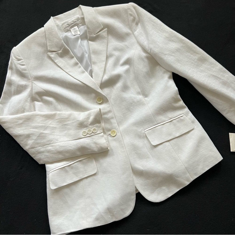 Women’s White Blazer Evan-Picone Size 12 Jacket